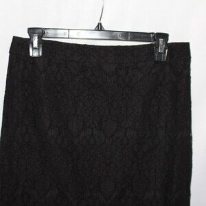 NWOT J. Crew Black Lace Lined Pencil Skirt